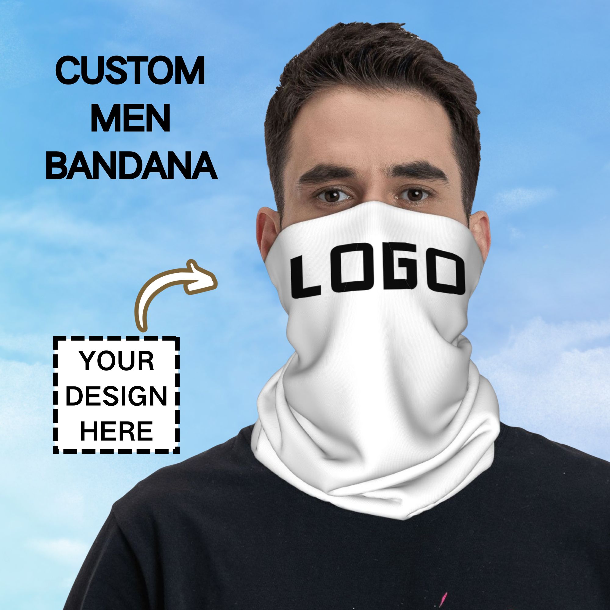 Neck Gaiter Face Cover - Scaldacollo Personalizzato con Logo/Foto, Bandana Sportiva