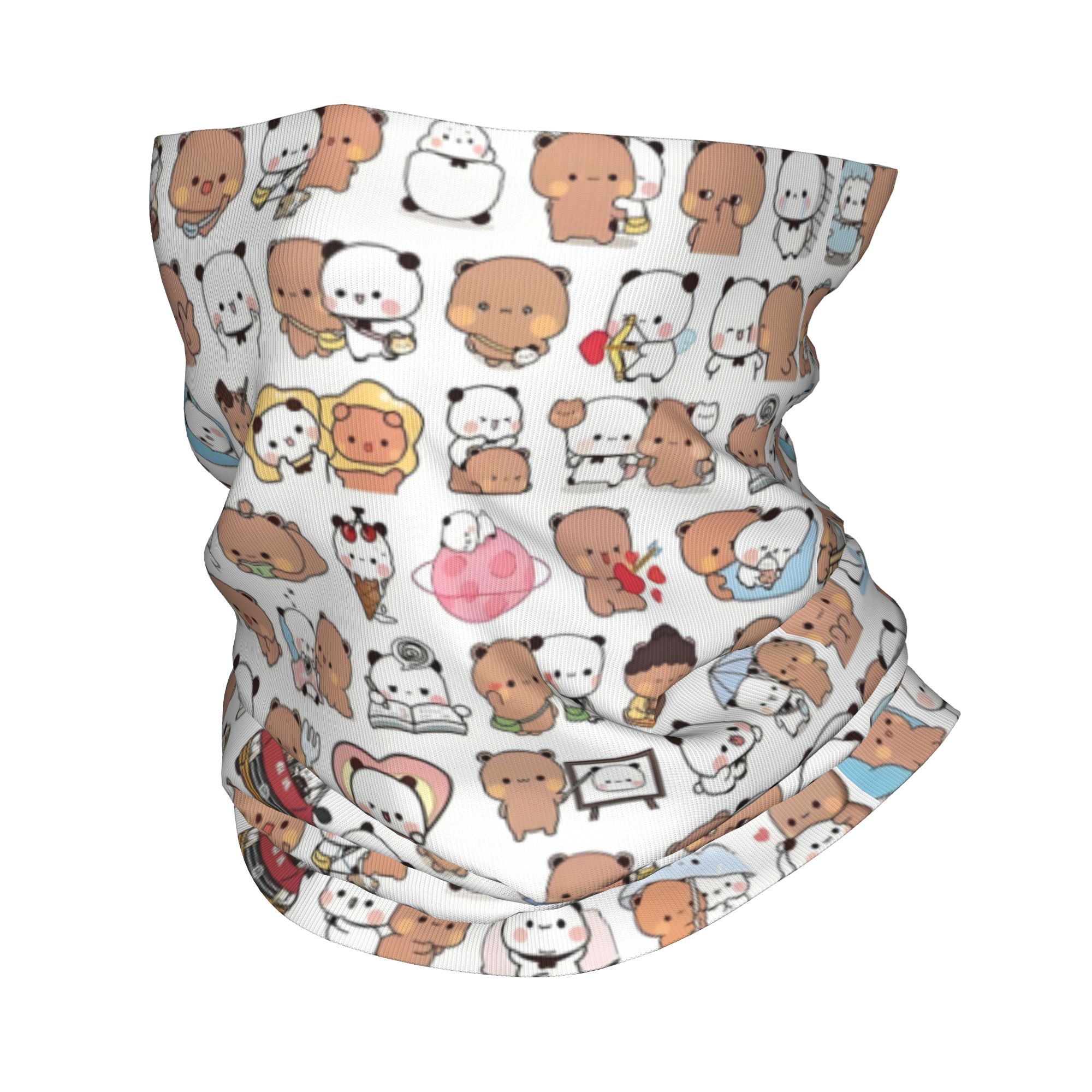 Neck Gaiter Face Cover - Orso personalizzato Cartoon Pesca e Goma