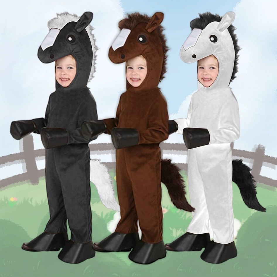 Black Face Mask Pack - Maschera da cavallo divertente per bambini,